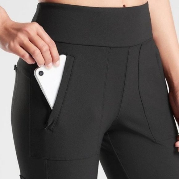 Athleta Headlands Hybrid Cargo Tights sz 0 Black - Picture 3 of 4